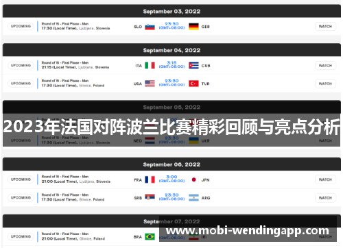 2023年法国对阵波兰比赛精彩回顾与亮点分析